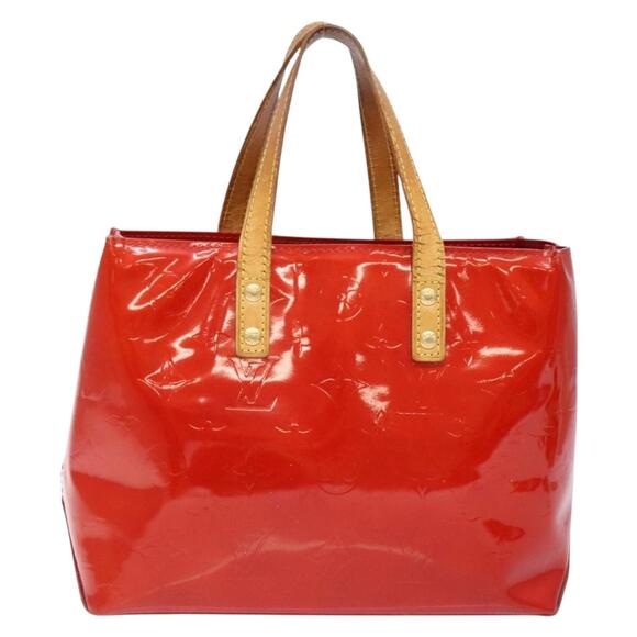 LOUIS VUITTON Monogram Vernis Reade PM Hand Bag Red Rouge M91088 - Picture 3 of 12